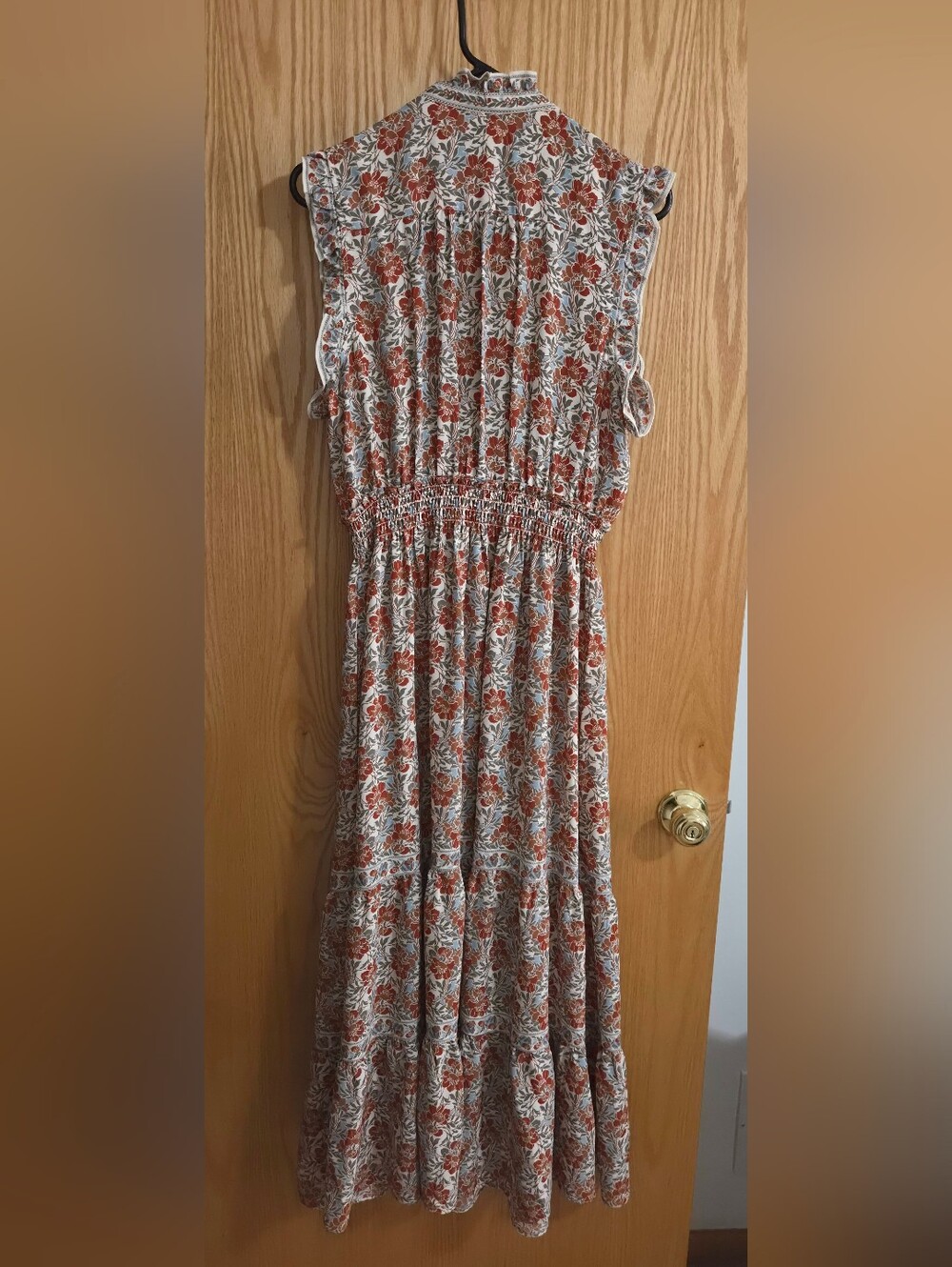 Max Studio White and Rust Floral Maxi Dress LNWoT - Picture 5 of 6